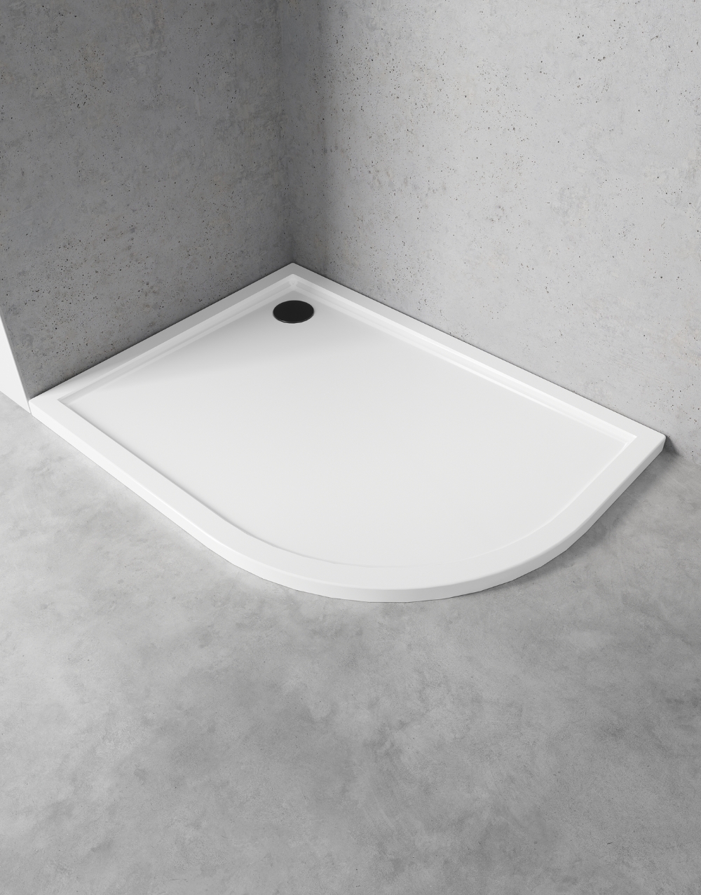 Receveurs de douche quart de cercle asymétriques