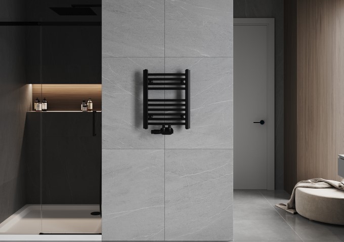 black bathroom radiator