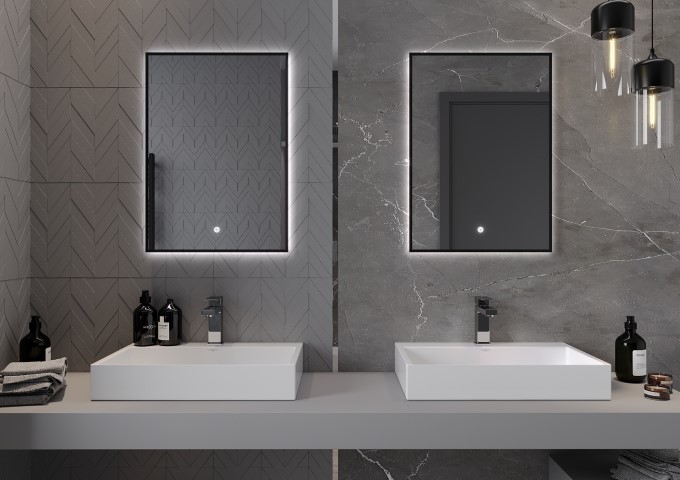 Miroirs de salle de bain avec éclairage LED 60x80cm