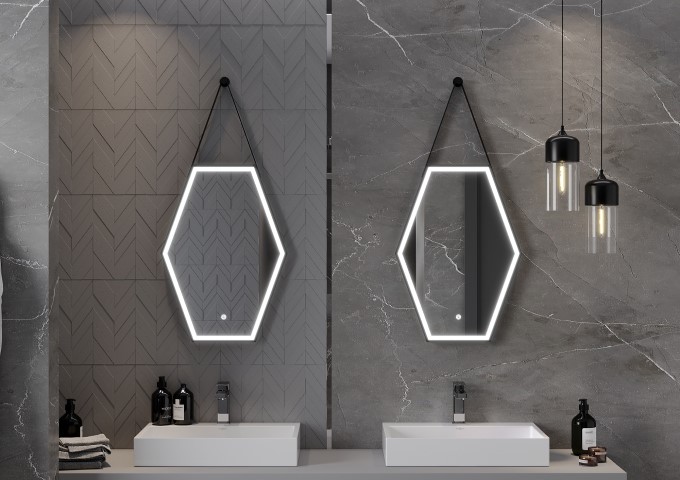 miroir avec cadre noir