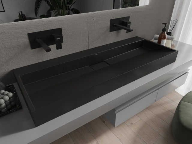 Two Wall-Mounted Sink Faucets