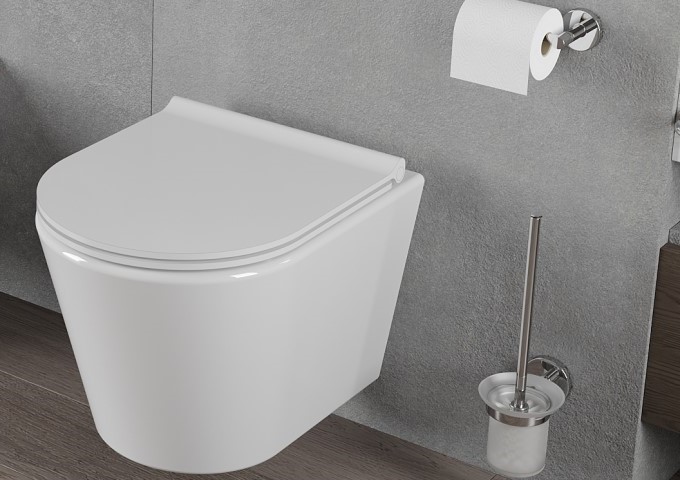 Behälter und Bürsten für das WC an Dübel