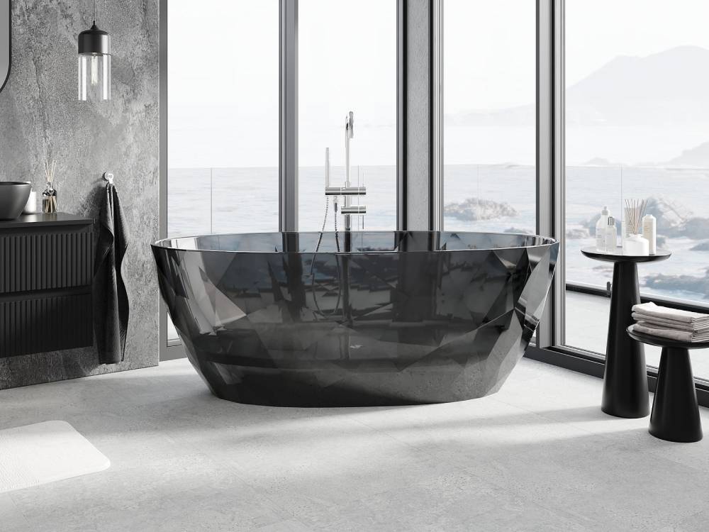 Carreaux carrés dans la salle de bain