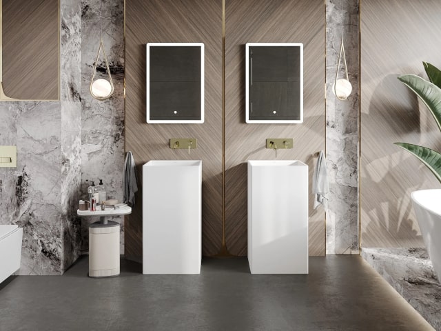 Lampes dans la salle de bain avec ampoules LED E27