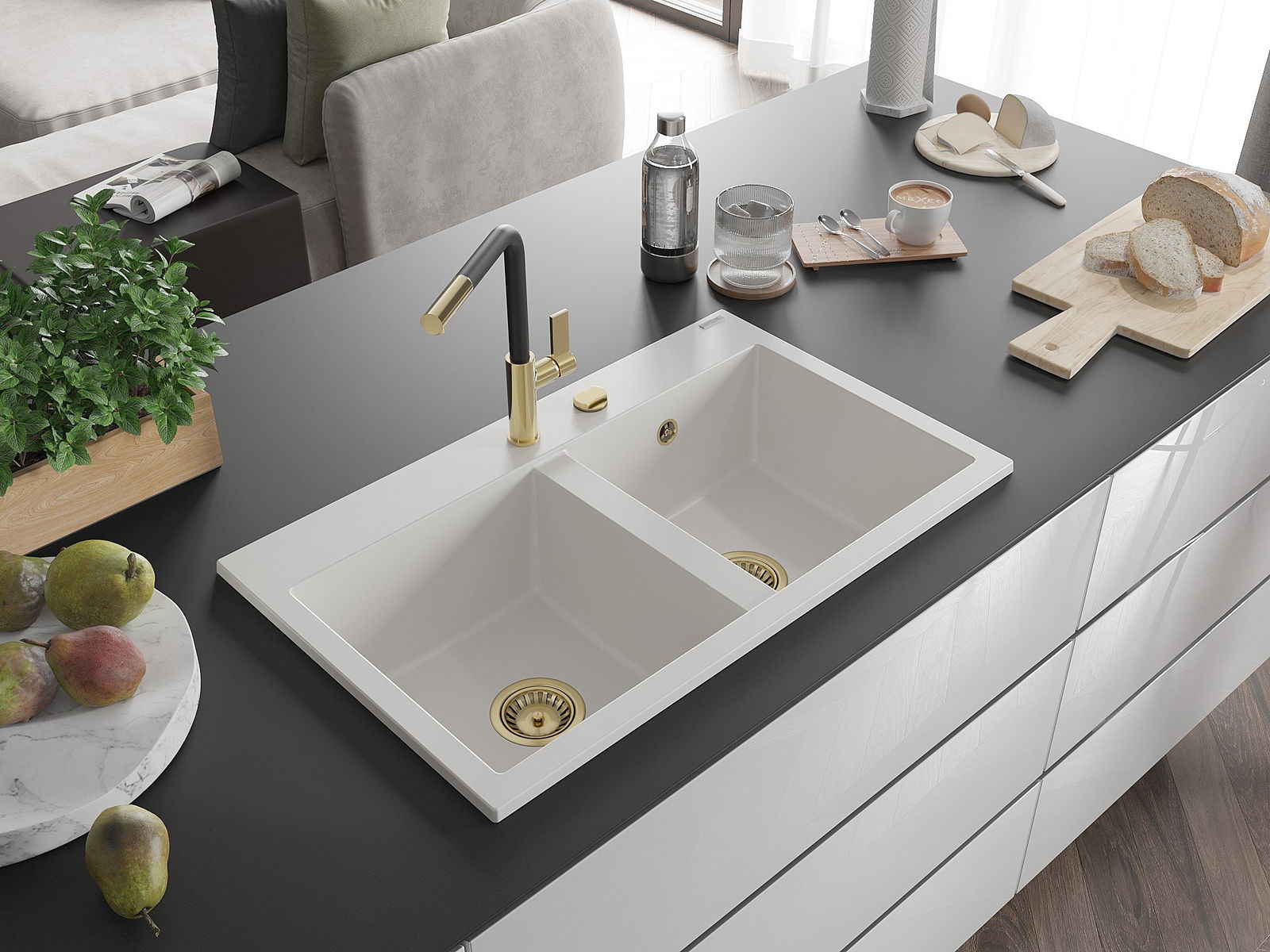 Spüle mit zwei Kammern