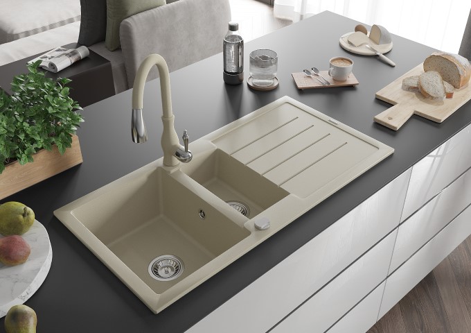 Robinet de cuisine beige