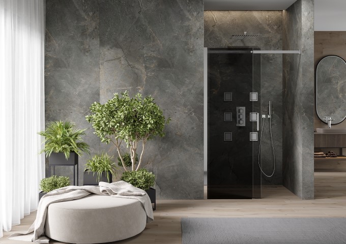 Portes de douche verre graphite