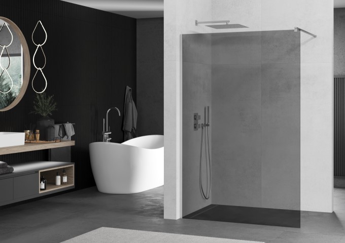 Parois de douche en verre graphite