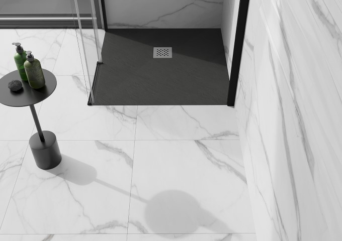 Receveurs de douche carrés noirs