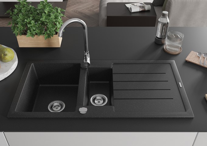 Éviers en granit encastrés dans le plan de travail