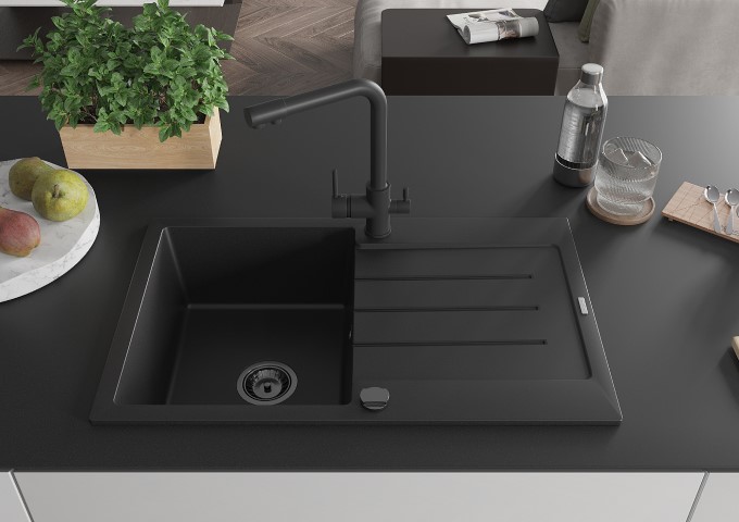 Robinet de cuisine sur pied avec douchette extractible