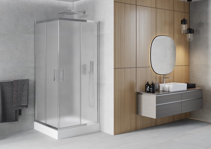 Cabines de douche avec receveur chrome