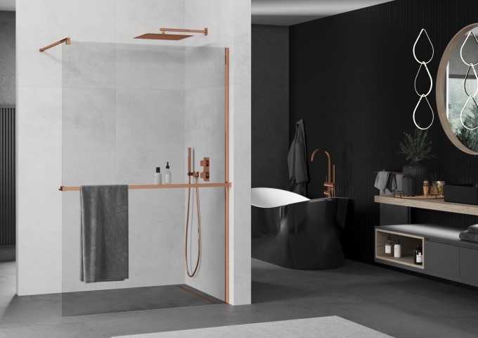 Cabines de douche or rose