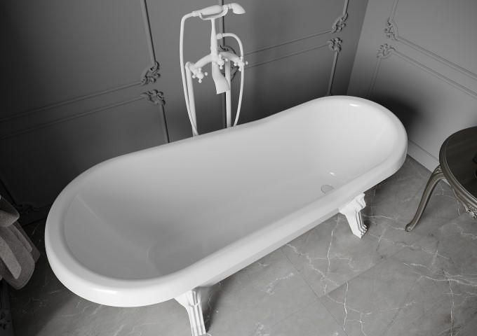 modern freestanding bathtub on legs