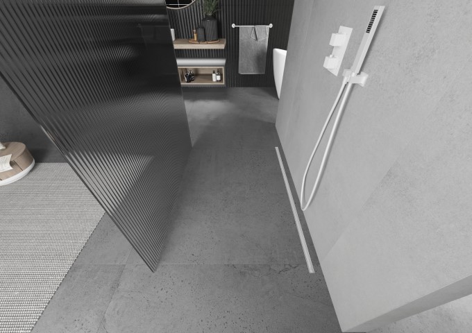 poignée de douche blanche