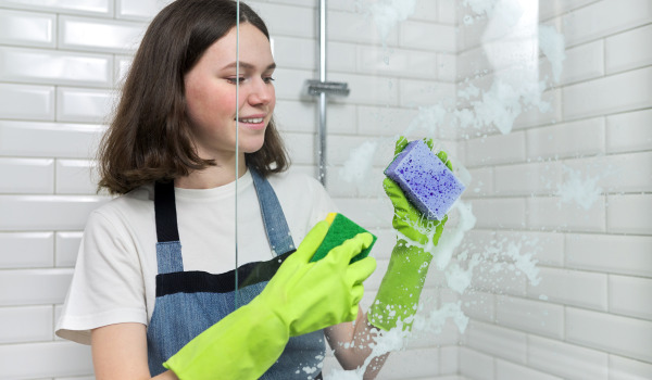 Wéi d'Duschmauer botzen?