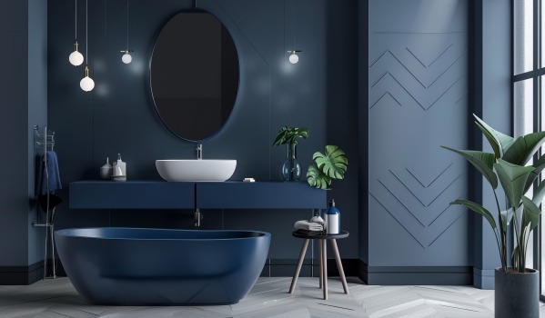 Comment aménager une salle de bain bleu marine ? Inspirations, couleurs et accessoires