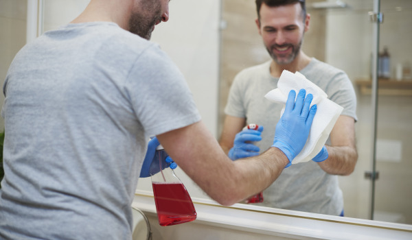 Comment nettoyer une étagère en verre dans la salle de bain ?