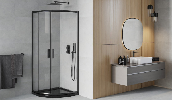 Cabine noire semi-circulaire au style minimaliste