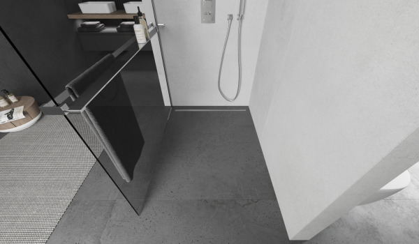 Panneau de douche avec étagère dans un style moderne