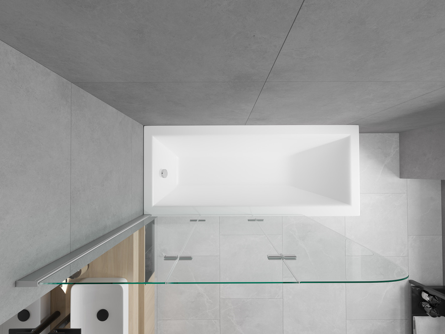 Baignoire et douche en un seul