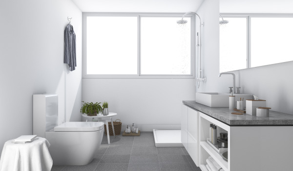 Plaz vum rechteckege Duschbrock an der Buedzëmmer