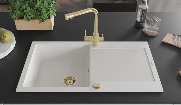 Luxe, mitigeur de cuisine en or