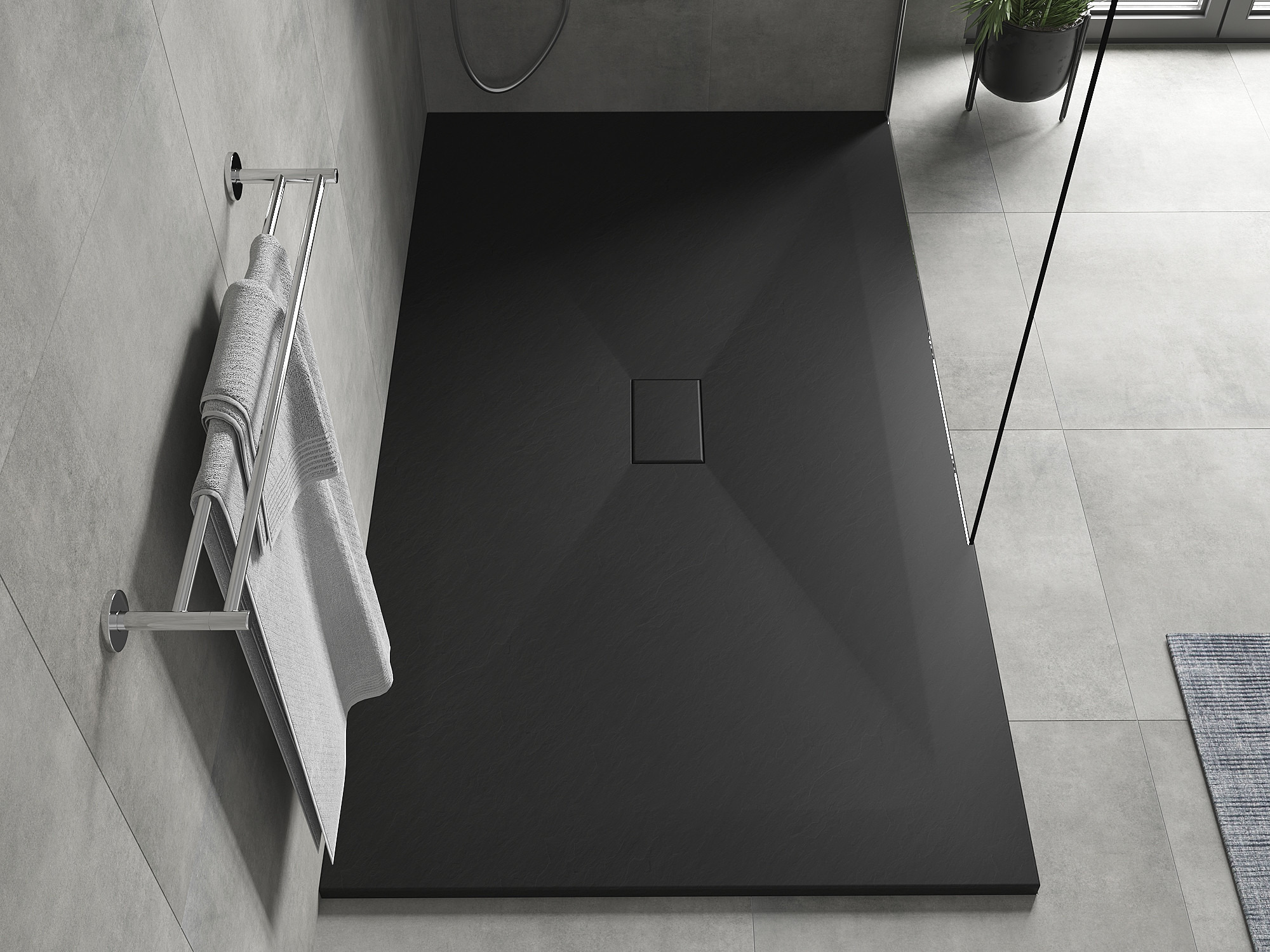 Receveur de douche avec structure en pierre