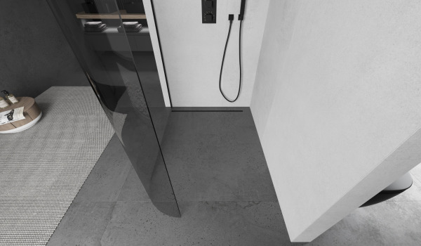 Cabine walk-in arrondie