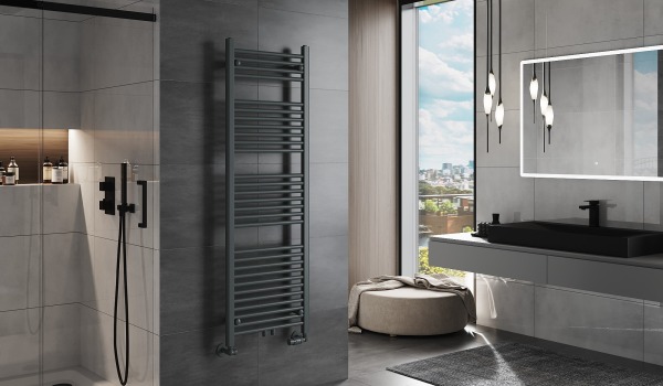 Radiateur échelle anthracite pour salle de bain
