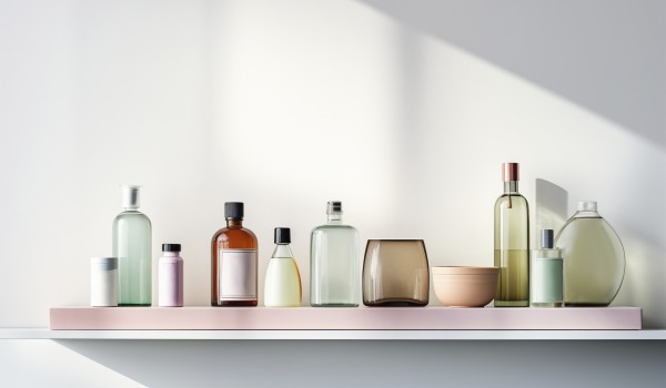 Organisation des cosmétiques dans la salle de bain